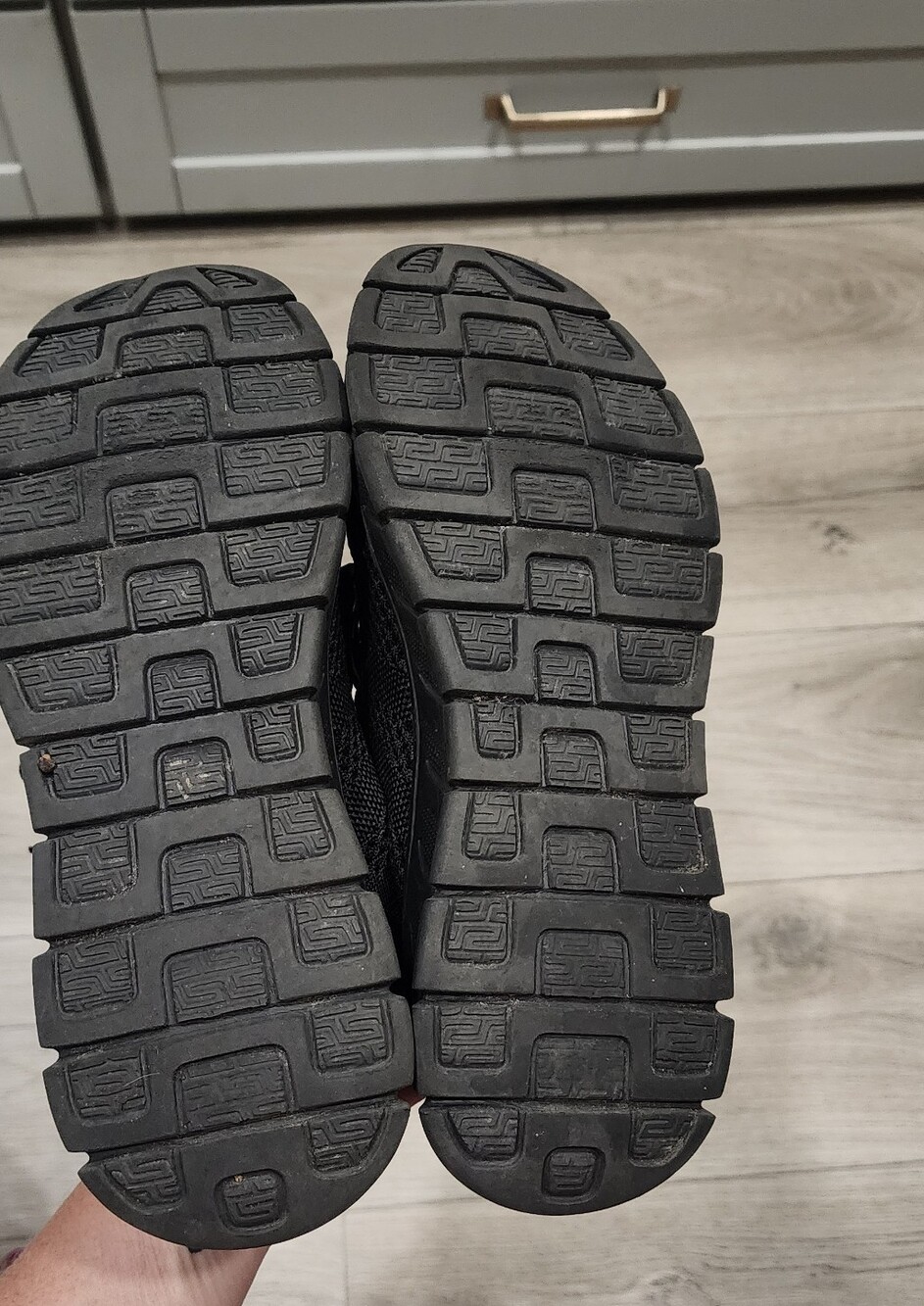 Like New! All-Black Lightweight Knit Sneakers - Picture 3 of 8